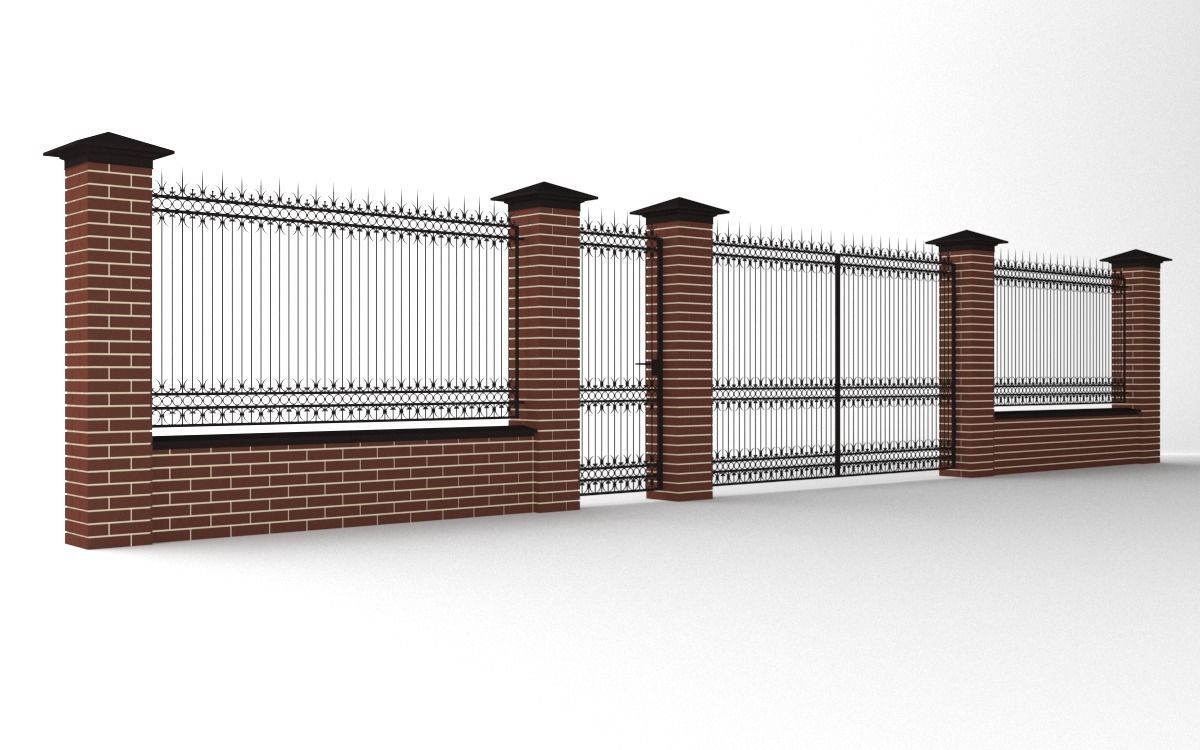 Modular wrought iron fence set