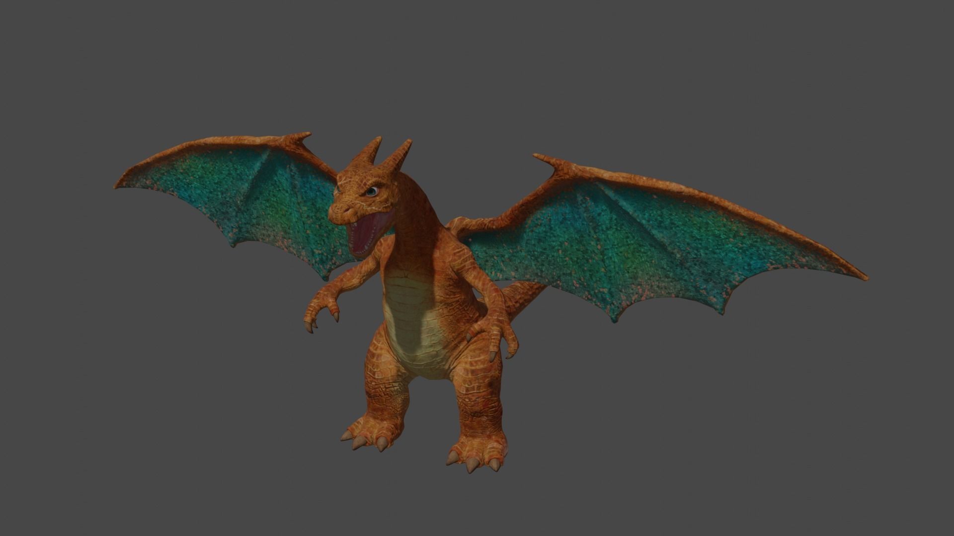 charzard detictive pikachu movie Low-poly 3D model_1