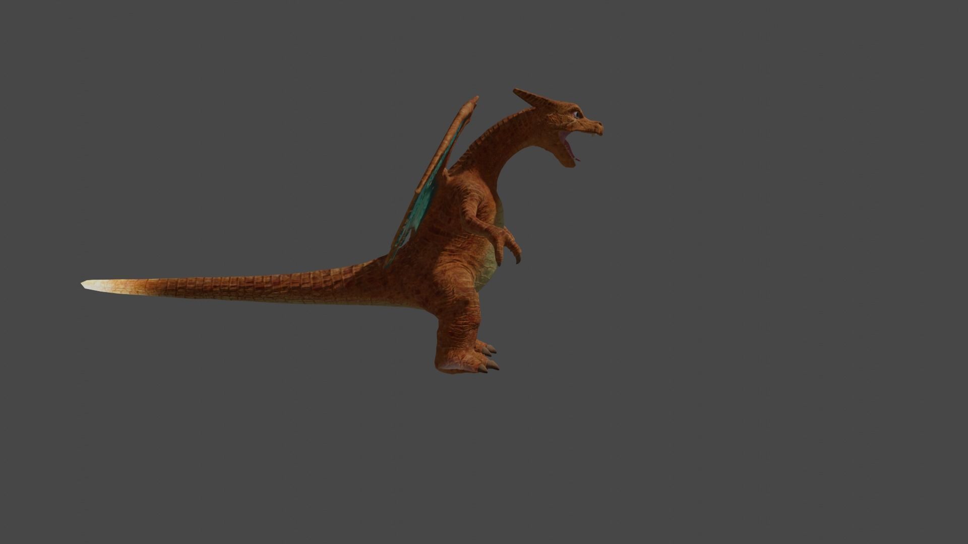 charzard detictive pikachu movie Low-poly 3D model_3