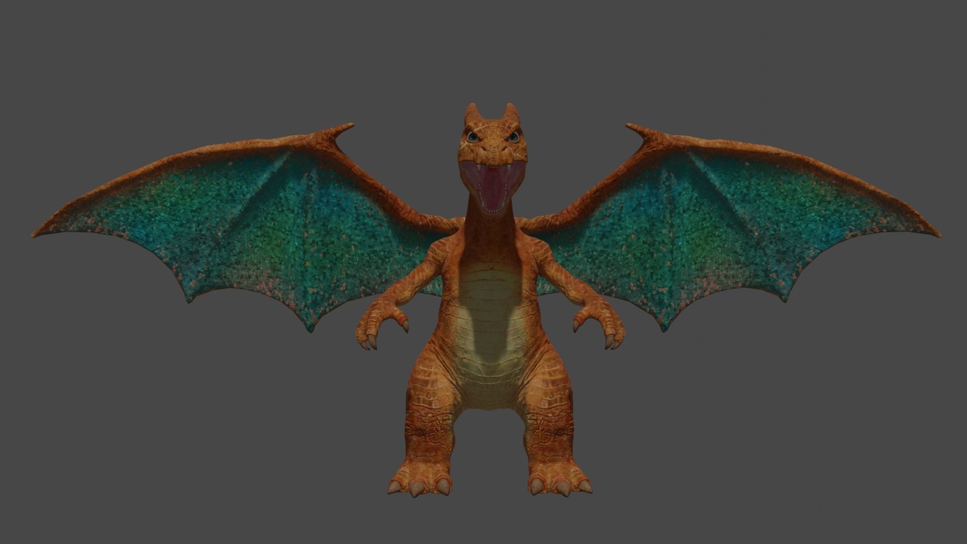 charzard detictive pikachu movie Low-poly 3D model_5