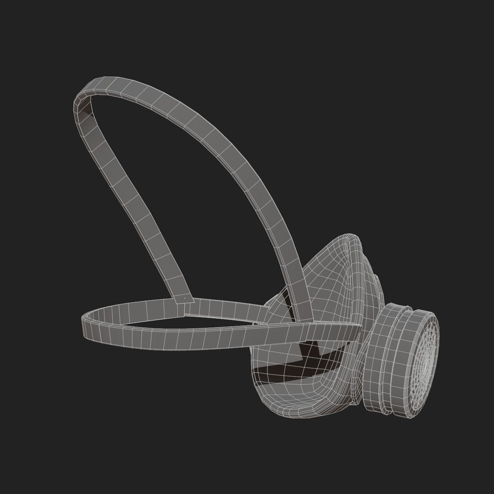 Gas mask respirator military combat protection  Low-poly 3D model_12