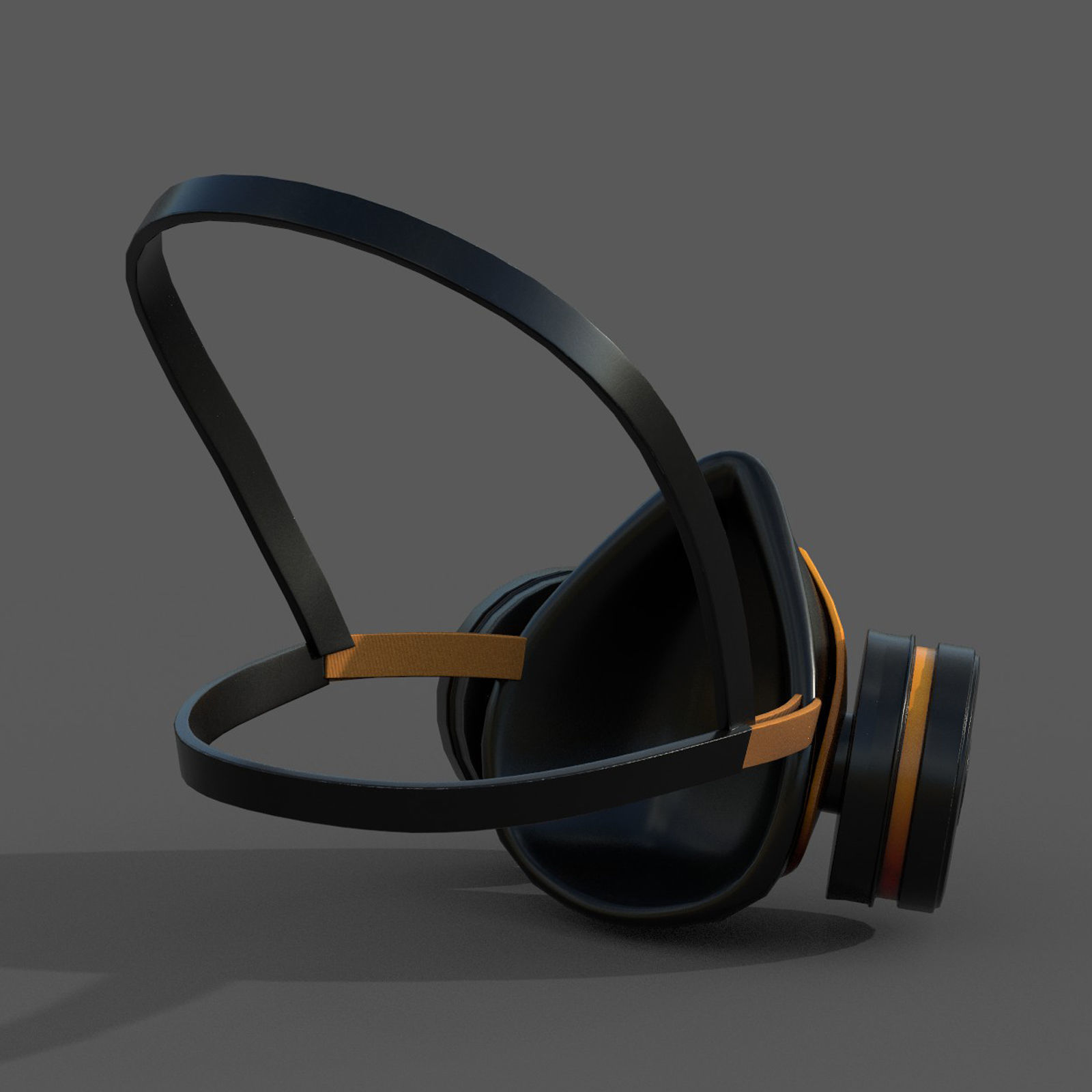 Gas mask respirator military combat protection  Low-poly 3D model_6