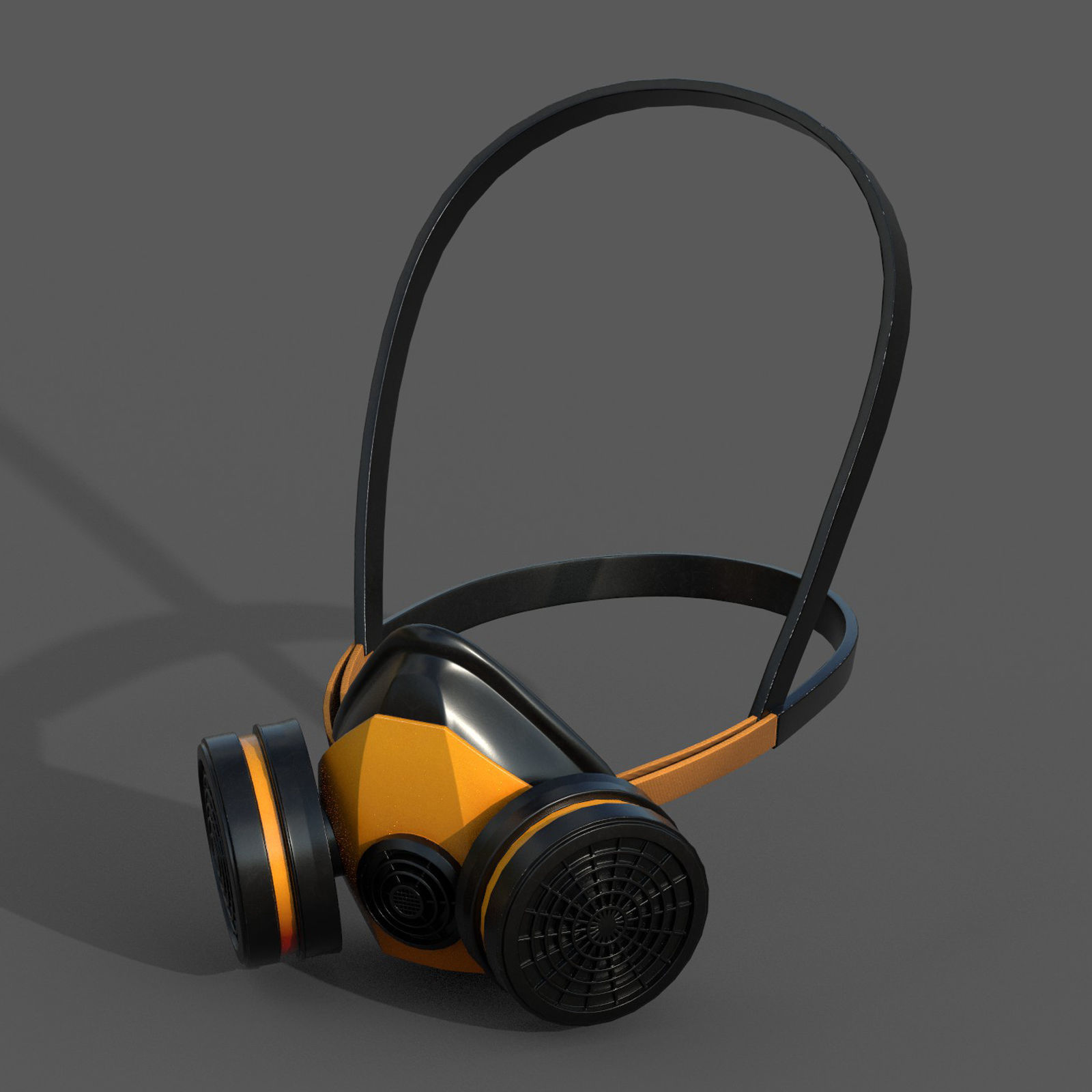 Gas mask respirator military combat protection  Low-poly 3D model_3