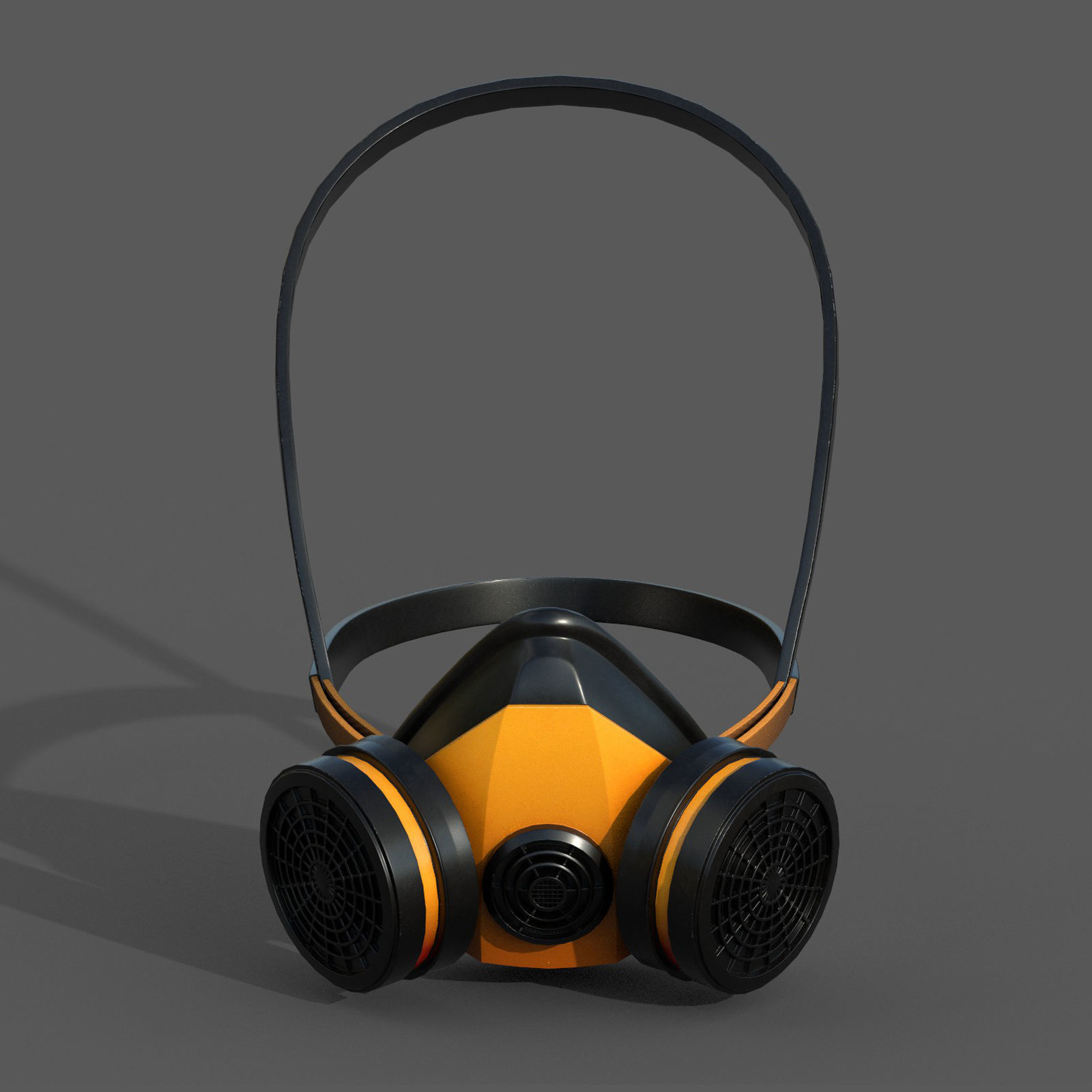 Gas mask respirator military combat protection  Low-poly 3D model_4