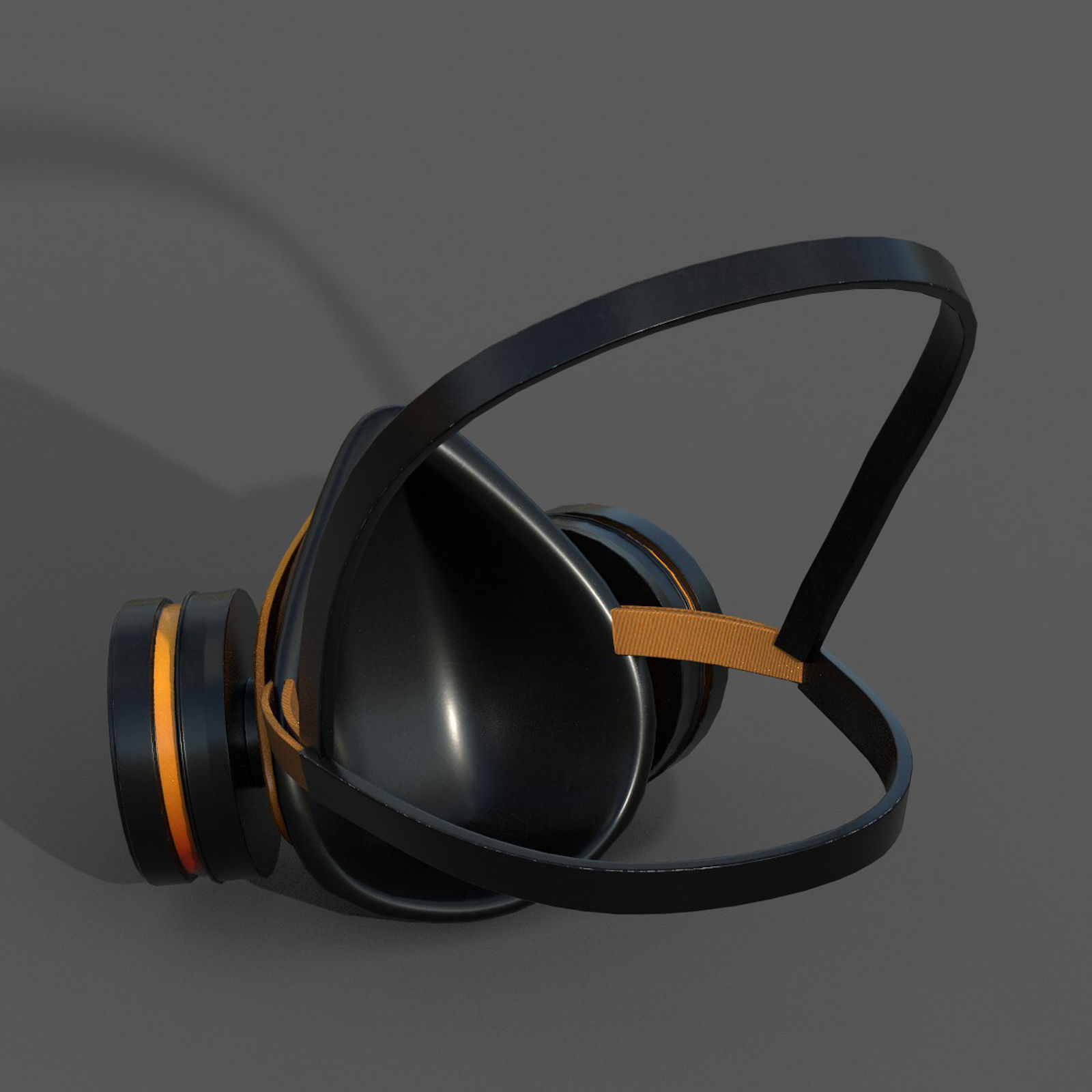 Gas mask respirator military combat protection  Low-poly 3D model_10