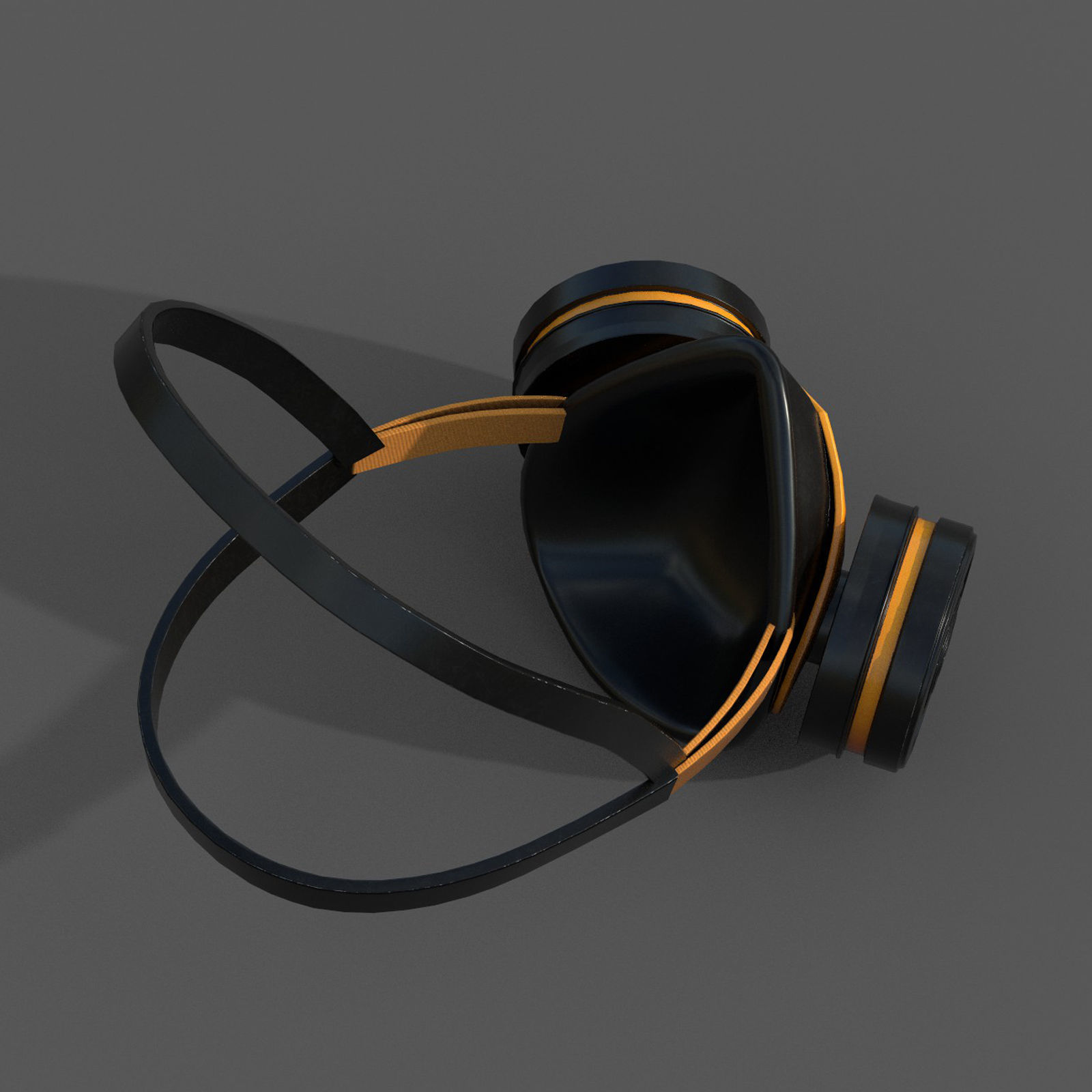 Gas mask respirator military combat protection  Low-poly 3D model_8