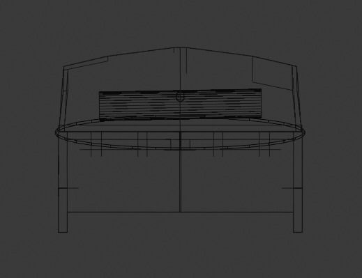 PLAIN WOODEN BED FOR DECORATION 3D model_16