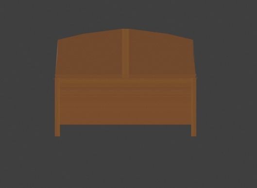 PLAIN WOODEN BED FOR DECORATION 3D model_3