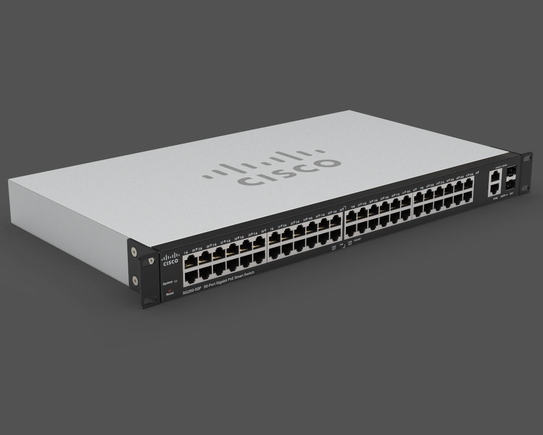 Cisco SG200-50 50-port Gigabit Smart Switch 3D model_1