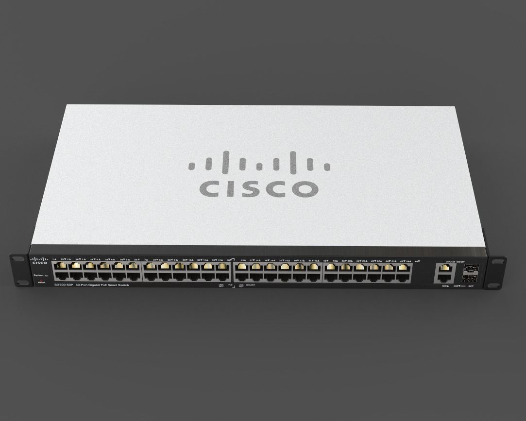 Cisco SG200-50 50-port Gigabit Smart Switch 3D model_5