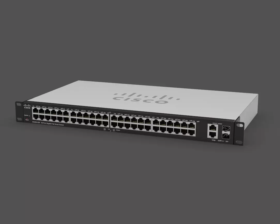 Cisco SG200-50 50-port Gigabit Smart Switch 3D model_0
