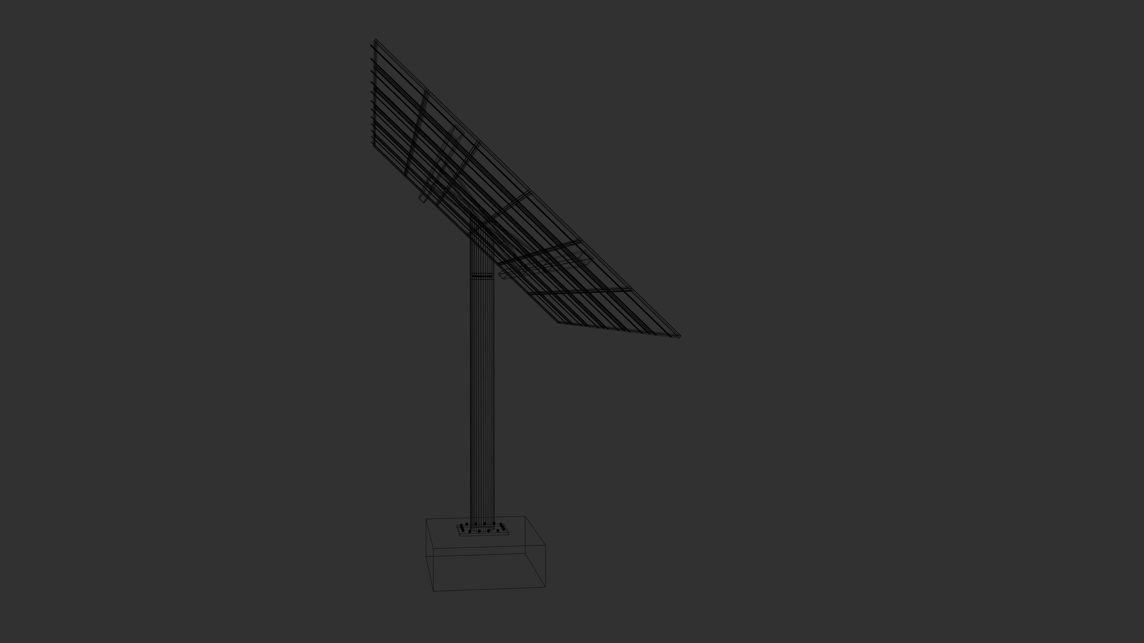 sun following pv solar panel array Low-poly 3D model_13