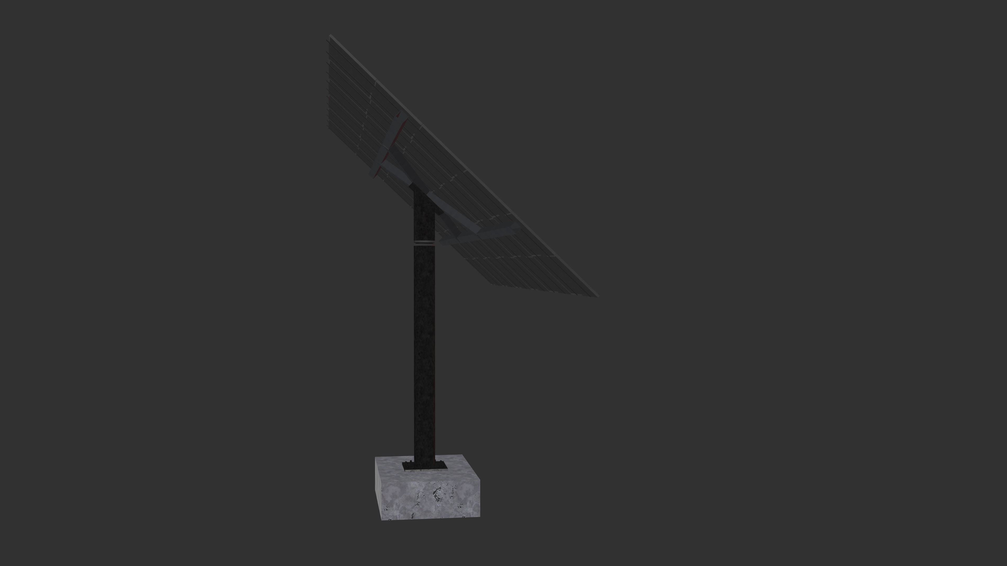 sun following pv solar panel array Low-poly 3D model_12