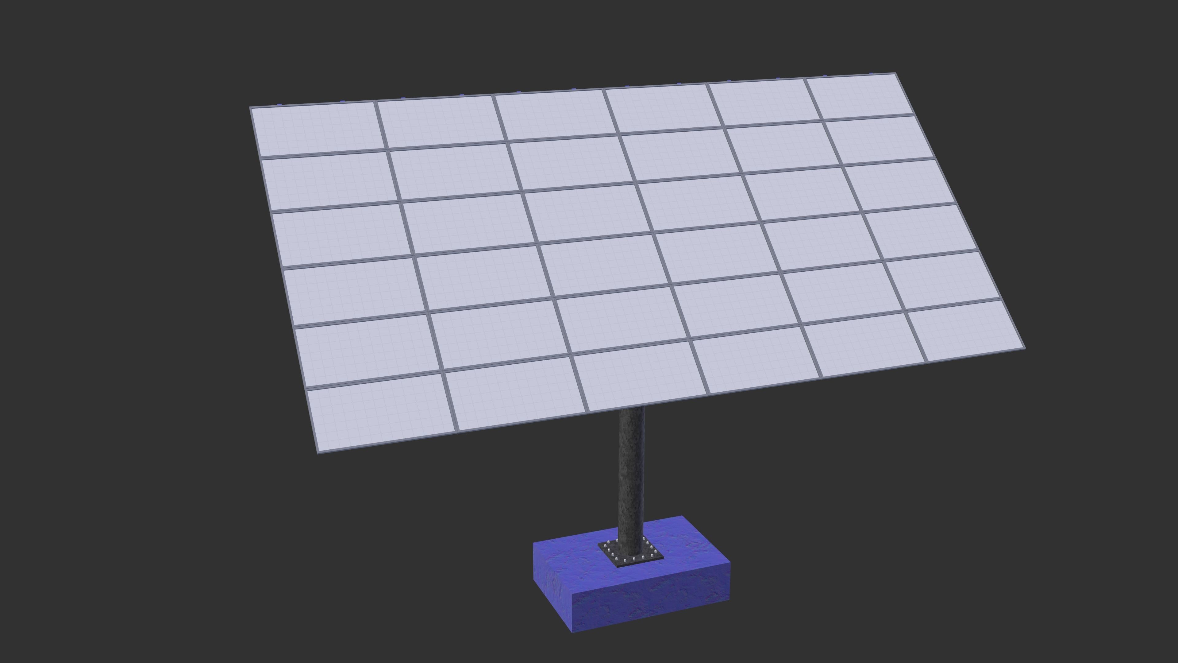 sun following pv solar panel array Low-poly 3D model_4