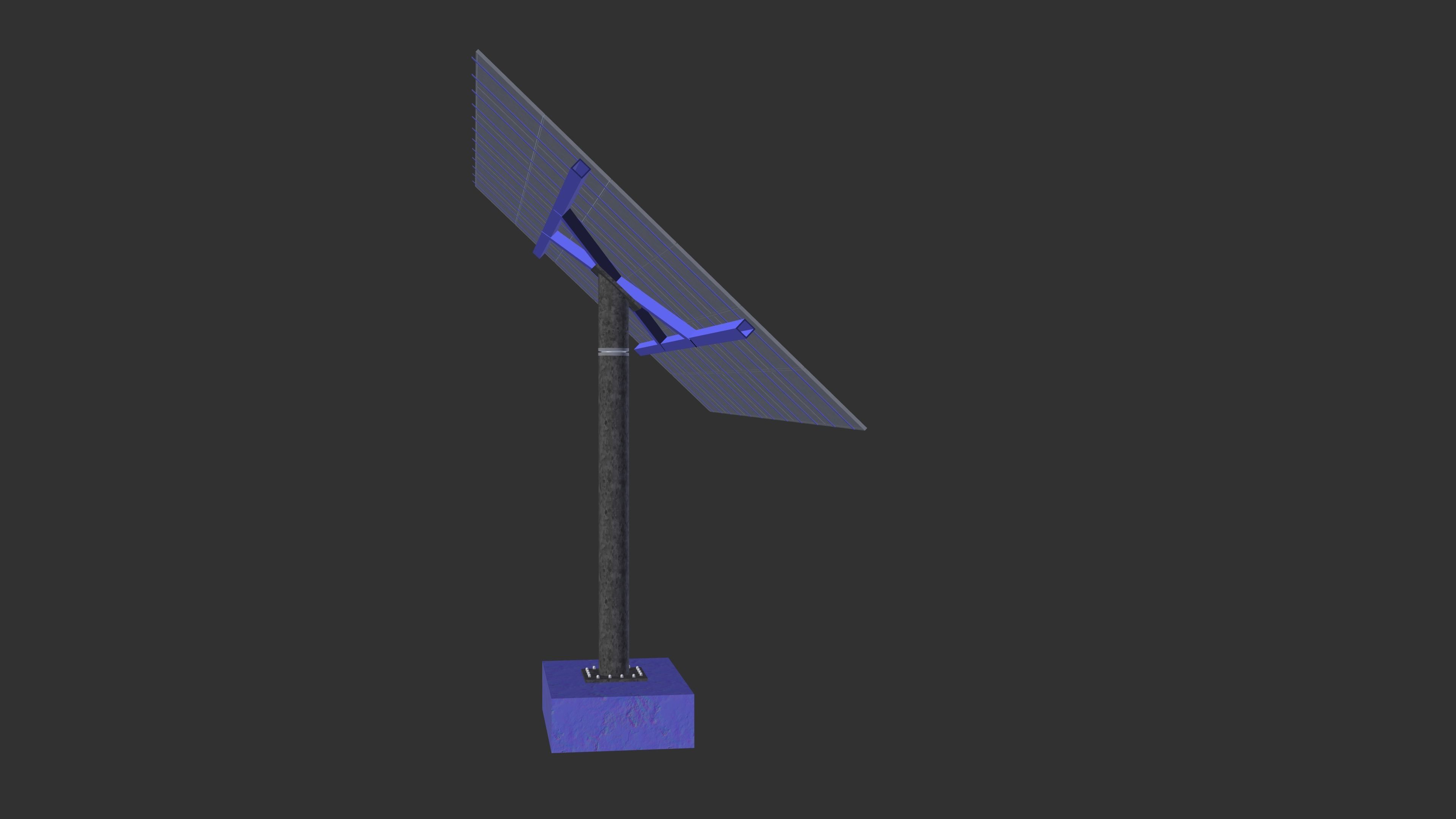 sun following pv solar panel array Low-poly 3D model_11