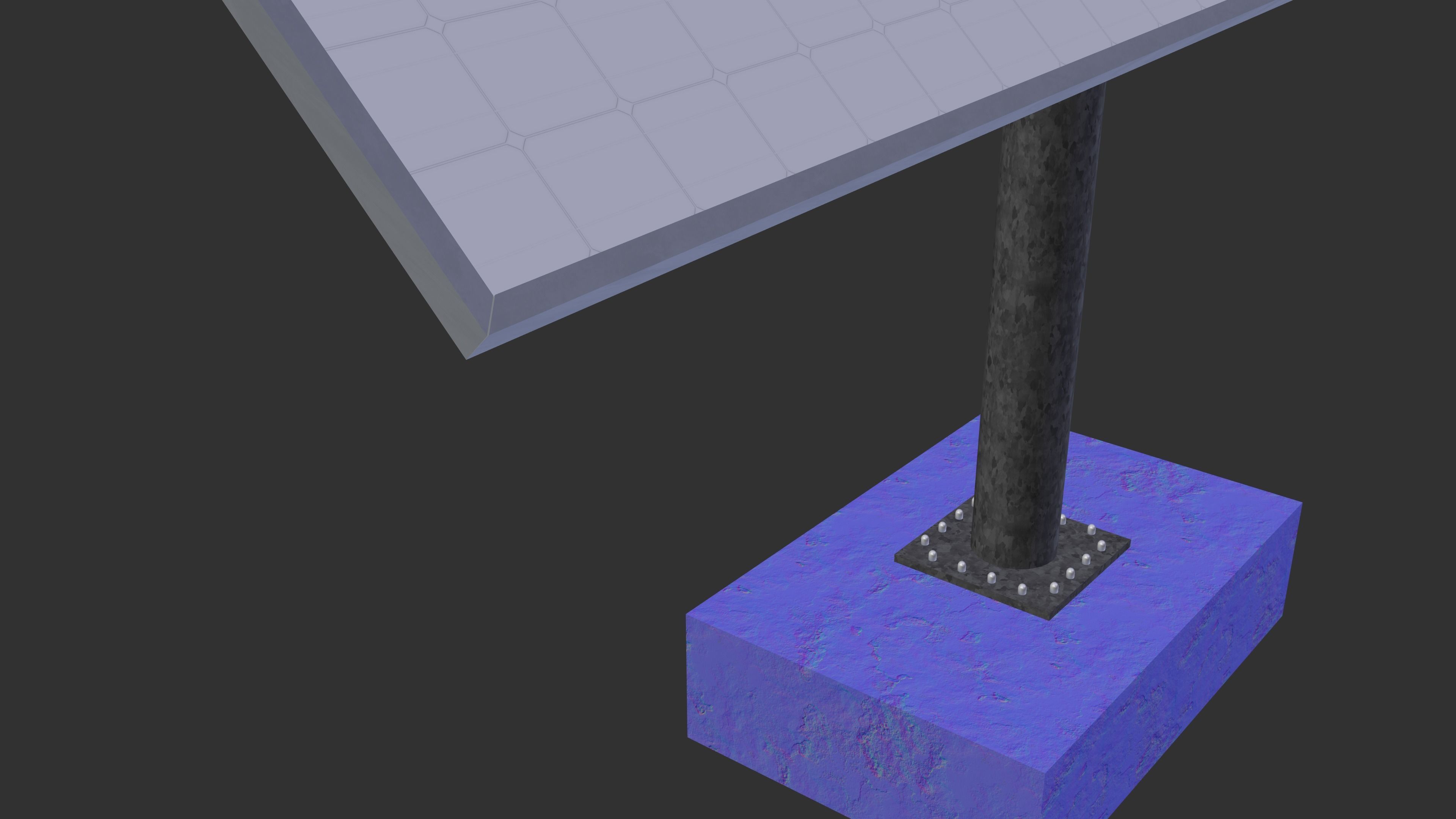 sun following pv solar panel array Low-poly 3D model_19