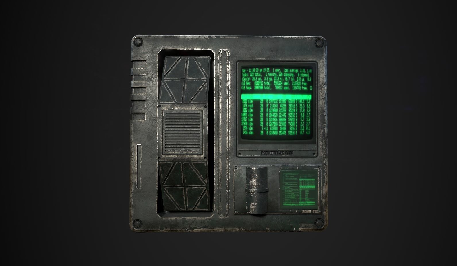 Sci-fi Panel Element Low-poly 3D model_2