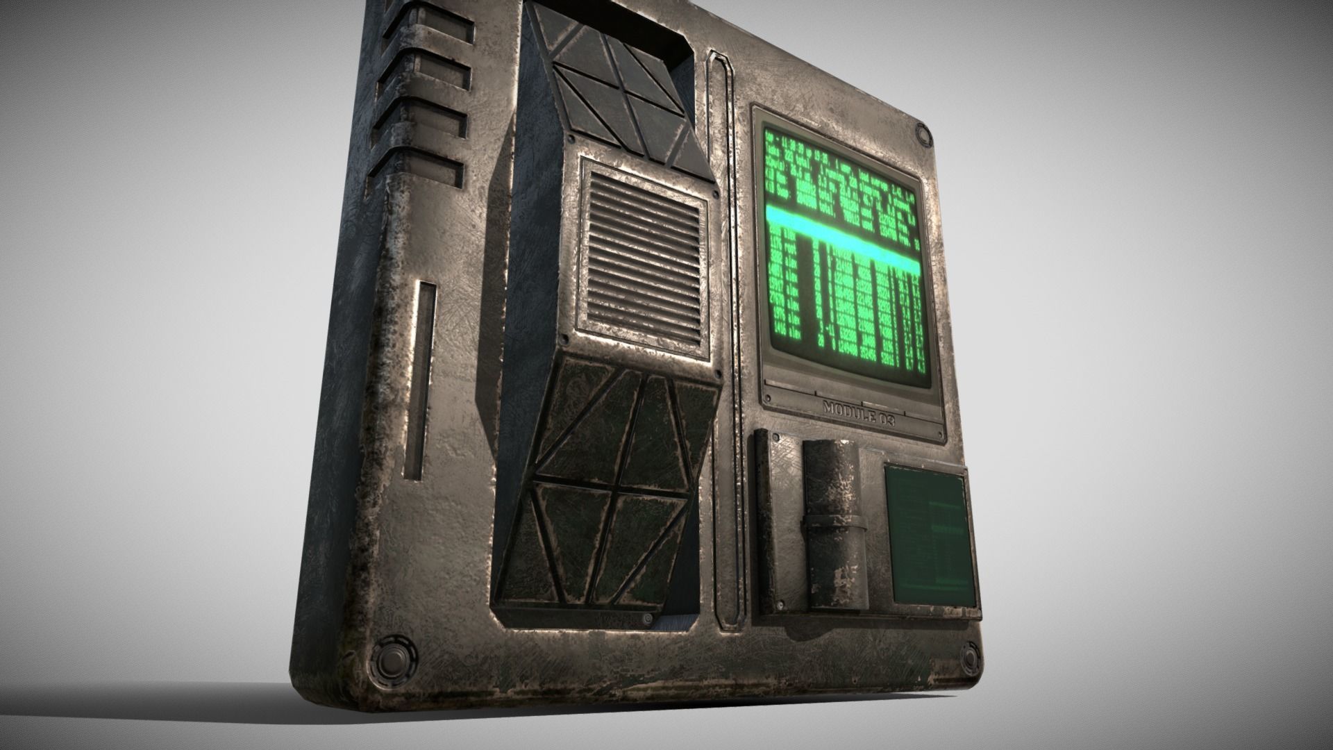 Sci-fi Panel Element Low-poly 3D model_7