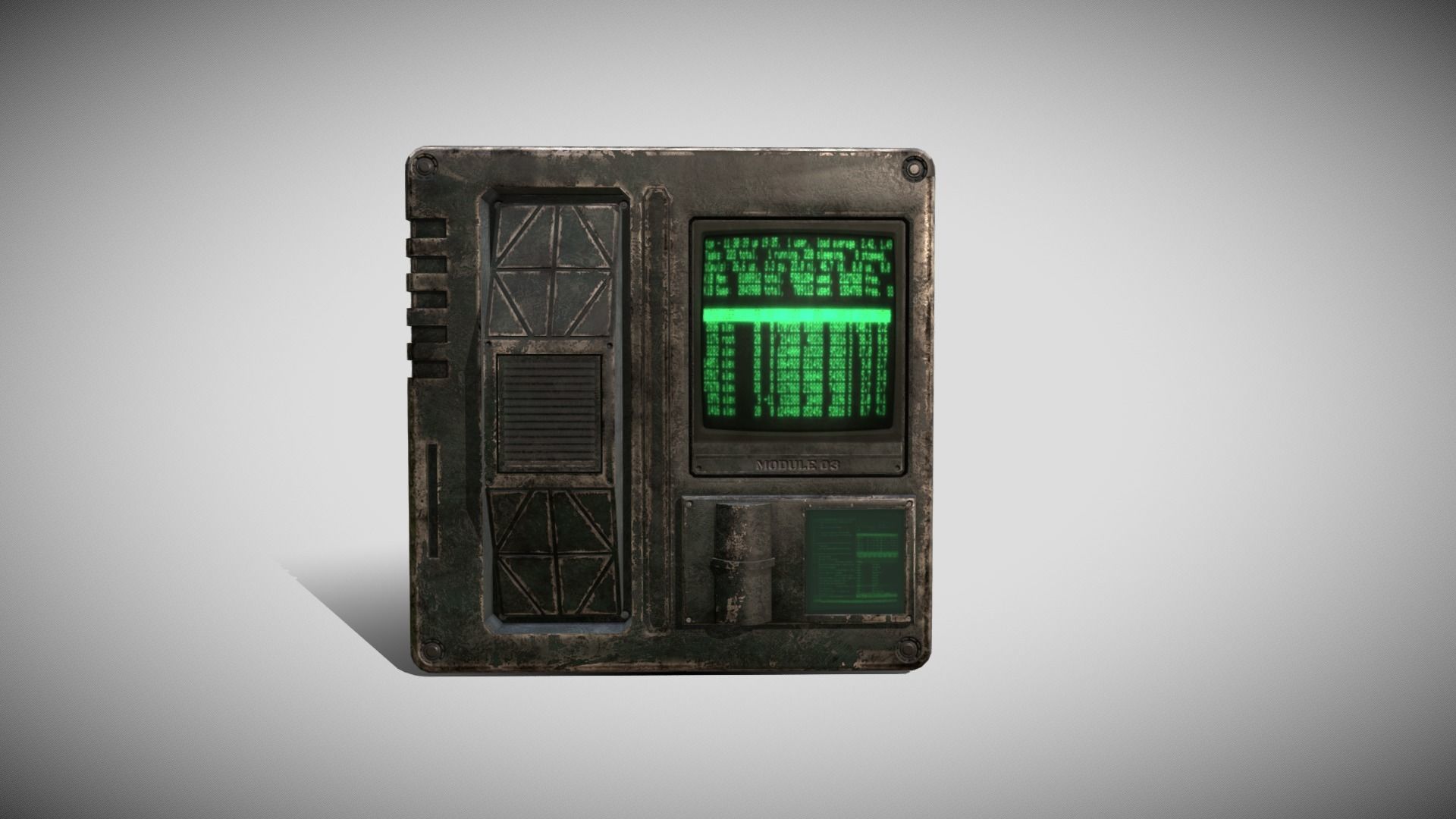 Sci-fi Panel Element Low-poly 3D model_3