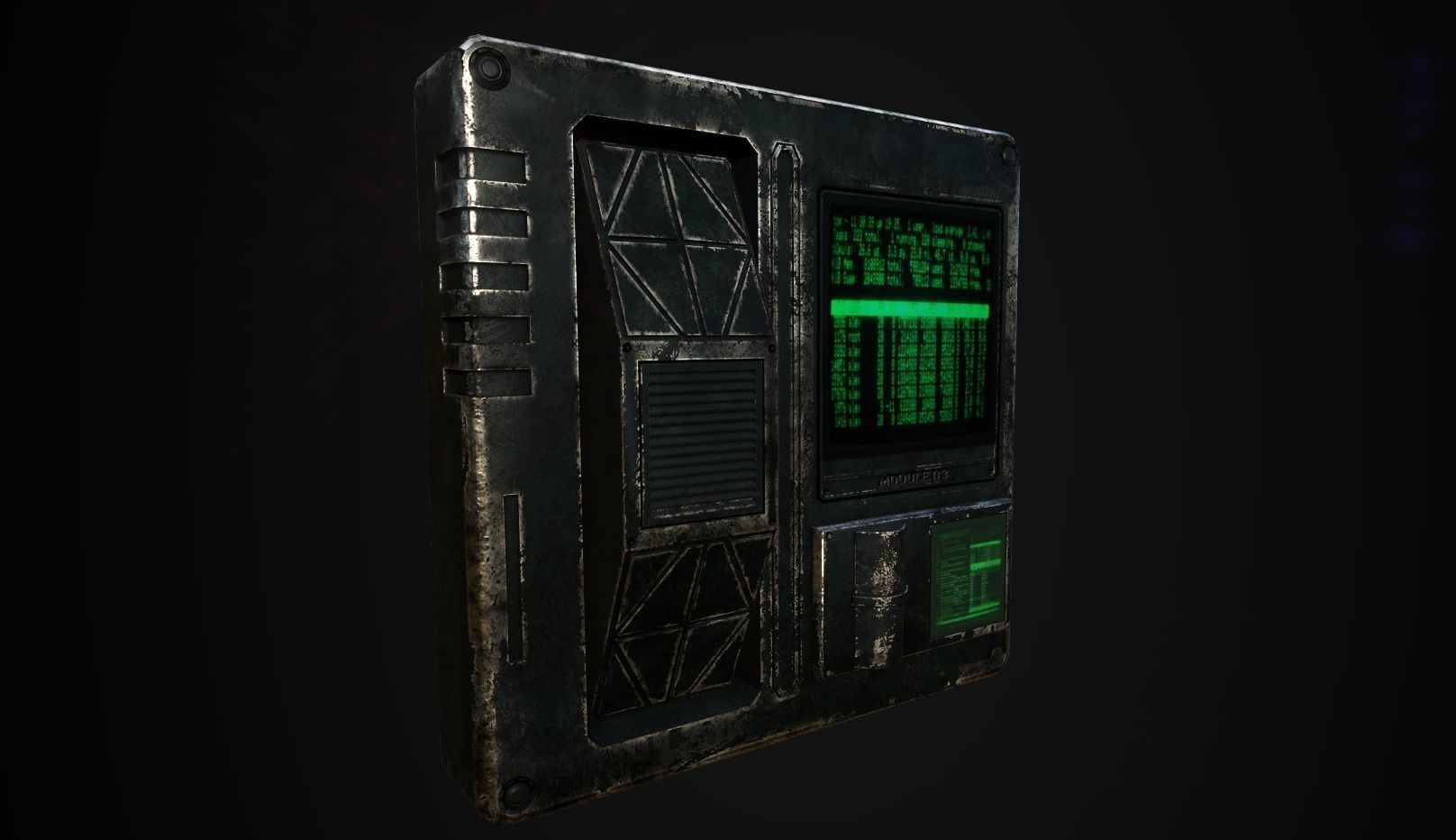 Sci-fi Panel Element Low-poly 3D model_1