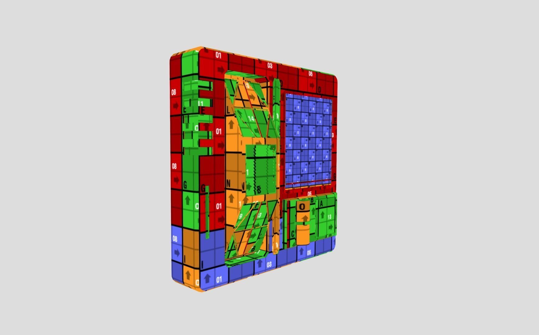 Sci-fi Panel Element Low-poly 3D model_9