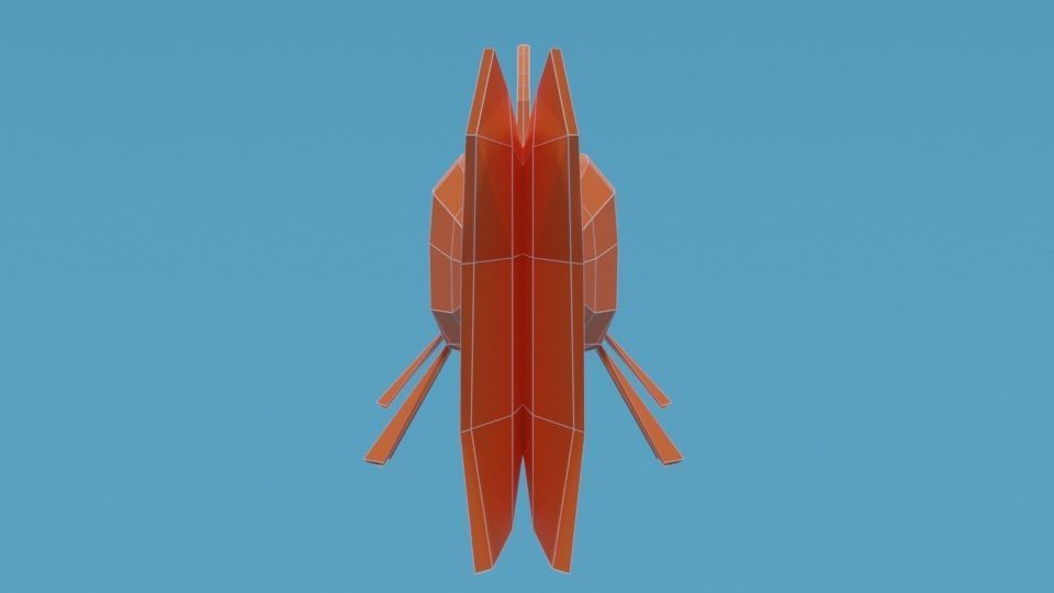 Low Poly Cartoon Goldfish Low-poly 3D model_12