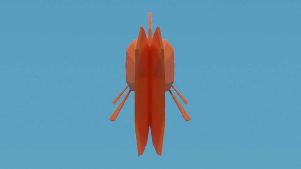 Low Poly Cartoon Goldfish Low-poly 3D model_3