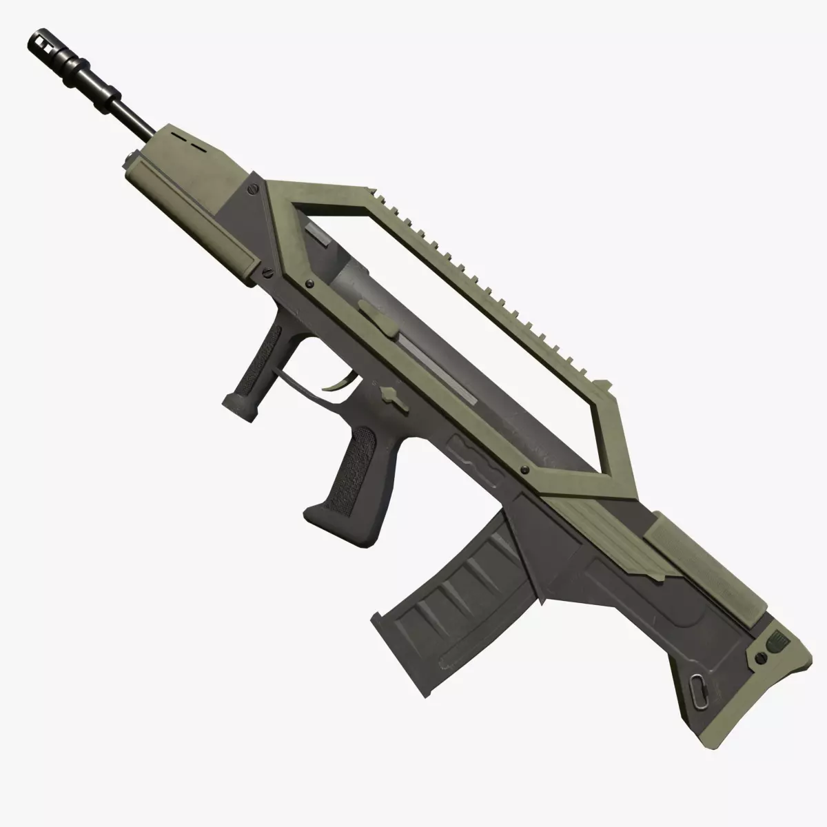 Low Poly Assault Rifle Low-poly 3D model_0