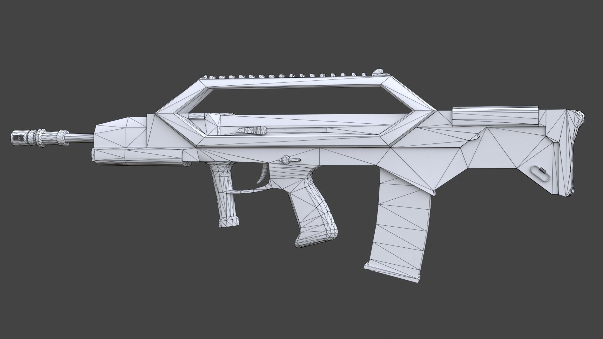 Low Poly Assault Rifle Low-poly 3D model_12