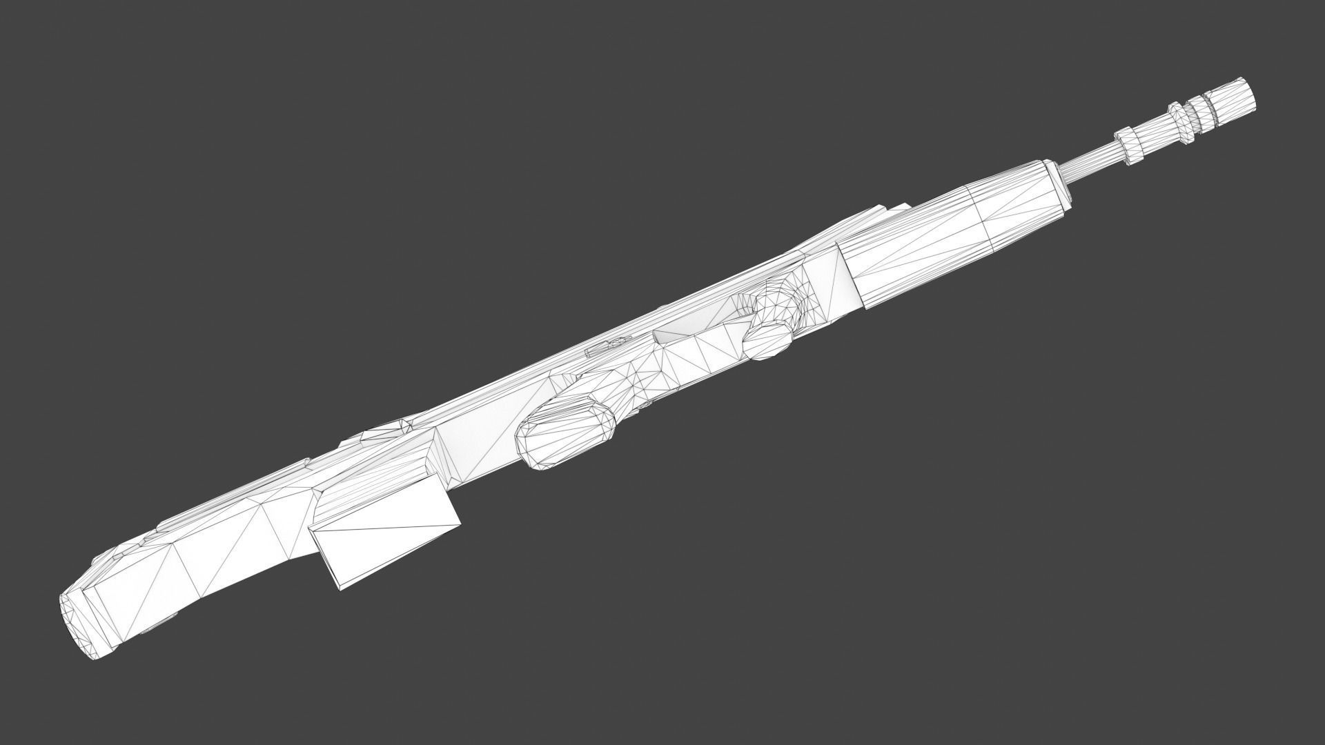 Low Poly Assault Rifle Low-poly 3D model_9