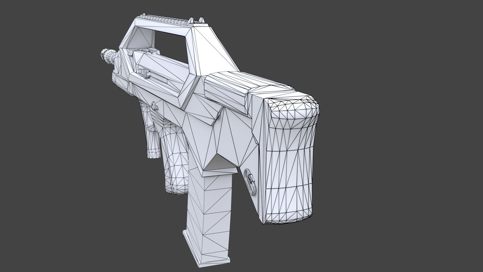 Low Poly Assault Rifle Low-poly 3D model_7