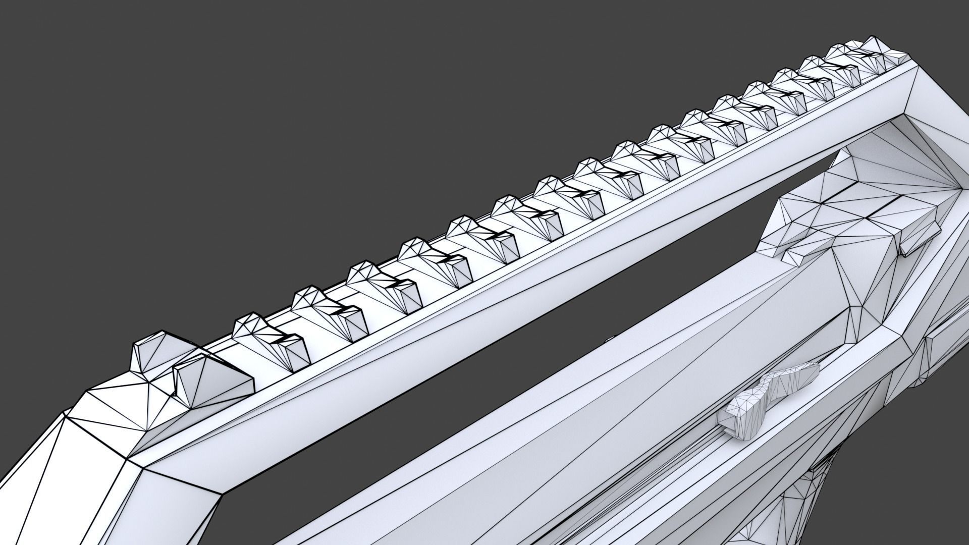 Low Poly Assault Rifle Low-poly 3D model_8