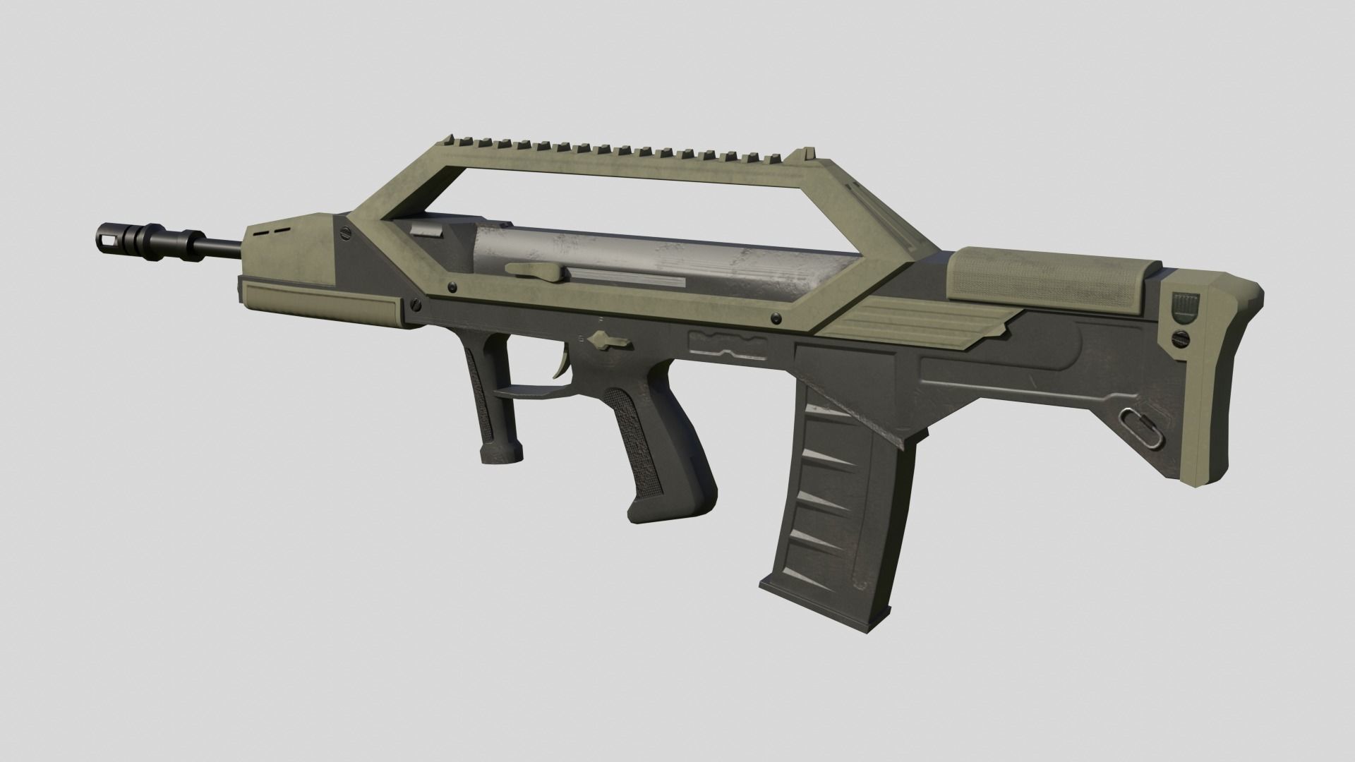 Low Poly Assault Rifle Low-poly 3D model_5