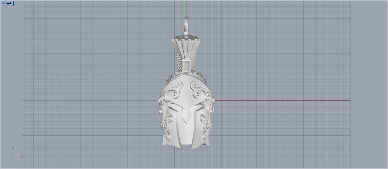 Spartan helmet pendant 3D print model_24