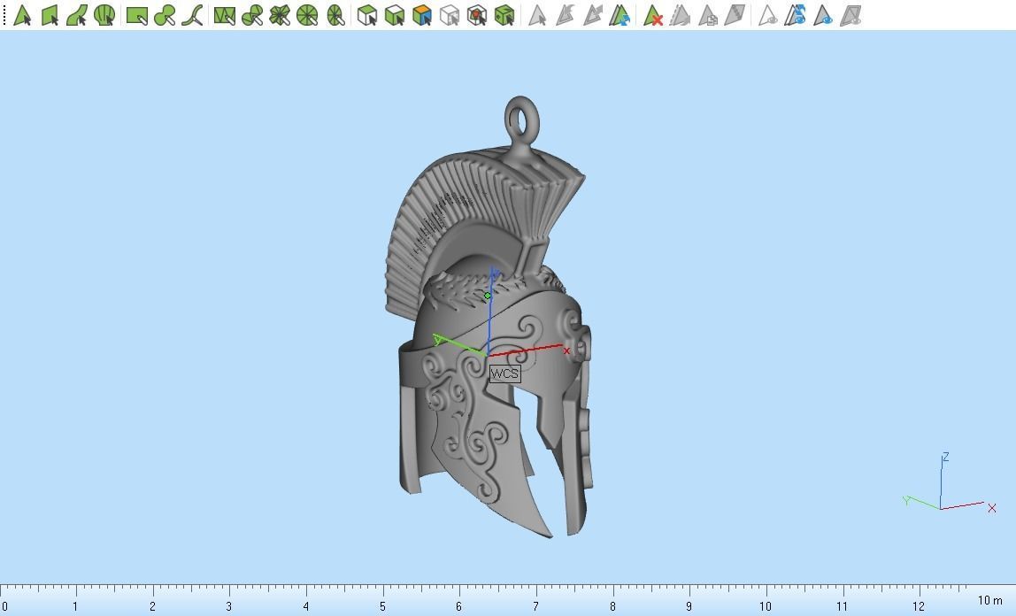 Spartan helmet pendant 3D print model_26
