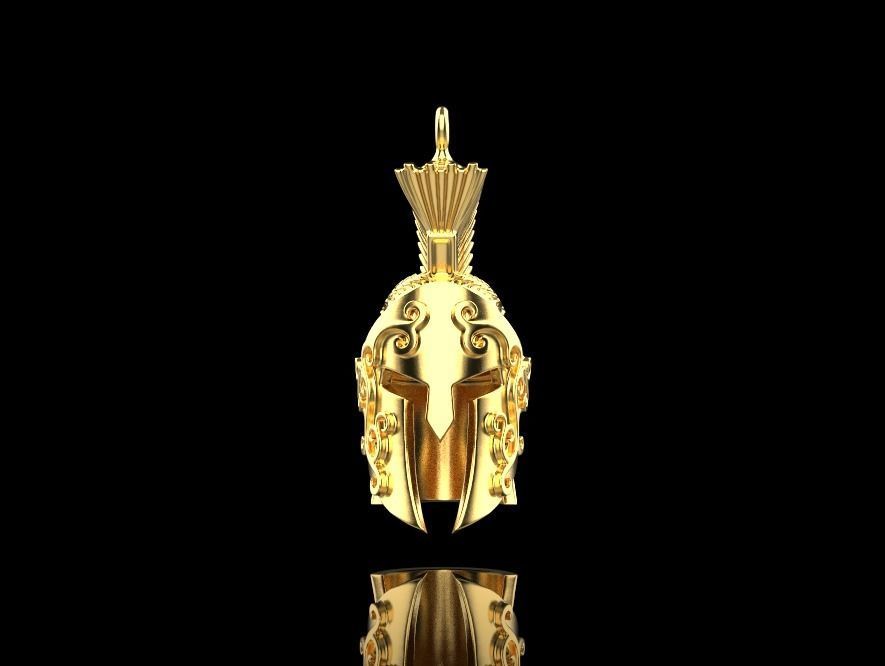 Spartan helmet pendant 3D print model_1