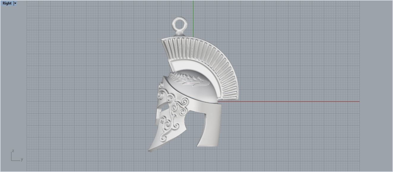 Spartan helmet pendant 3D print model_23
