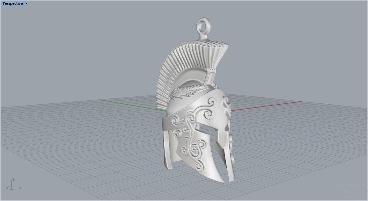 Spartan helmet pendant 3D print model_17