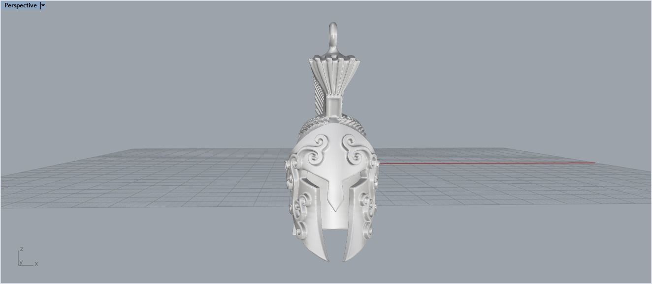 Spartan helmet pendant 3D print model_20