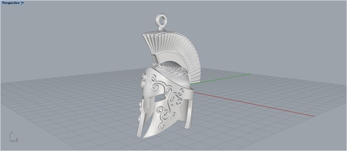 Spartan helmet pendant 3D print model_25