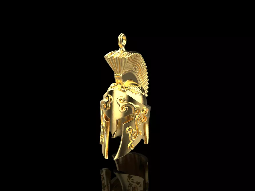 Spartan helmet pendant 3D print model_0