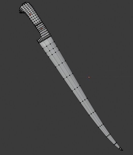 Charay sword with golden handle 3D model_4