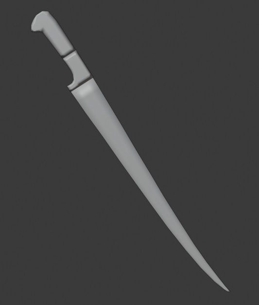 Charay sword with golden handle 3D model_3