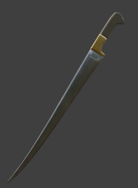 Charay sword with golden handle 3D model_1
