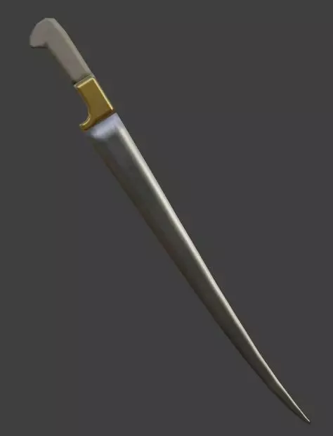 Charay sword with golden handle 3D model_0