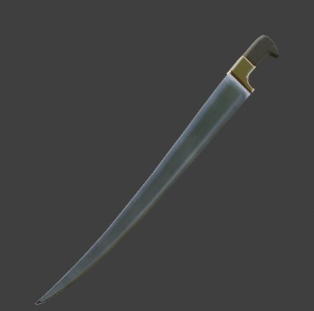 Charay sword with golden handle 3D model_2
