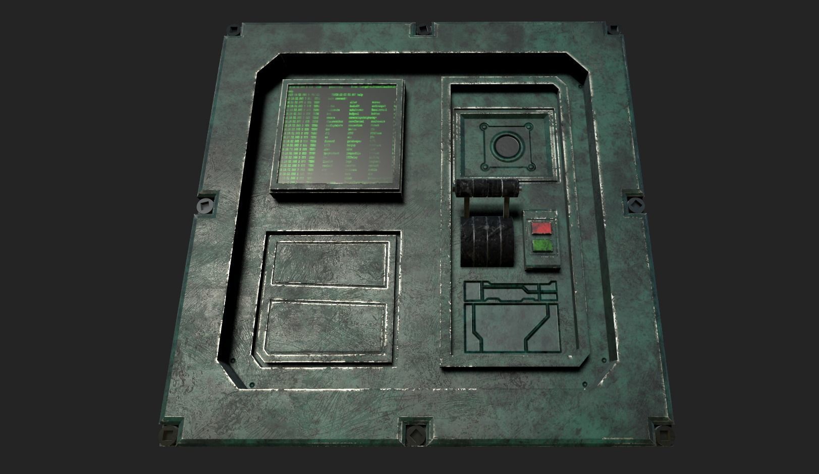 Sci-fi Panel Element Low-poly 3D model_2