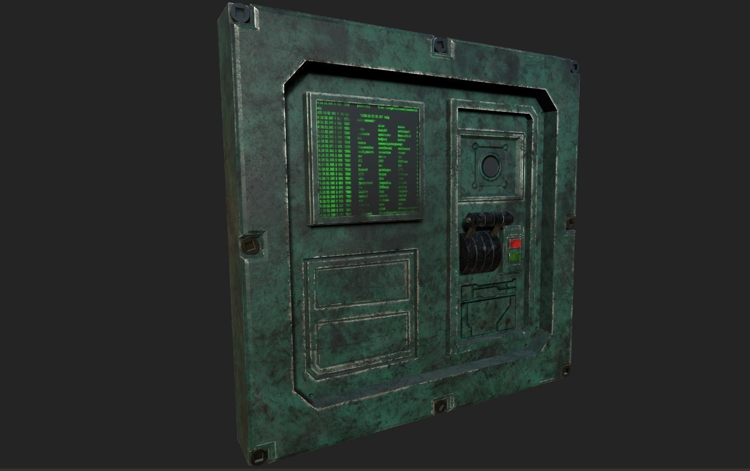 Sci-fi Panel Element Low-poly 3D model_1