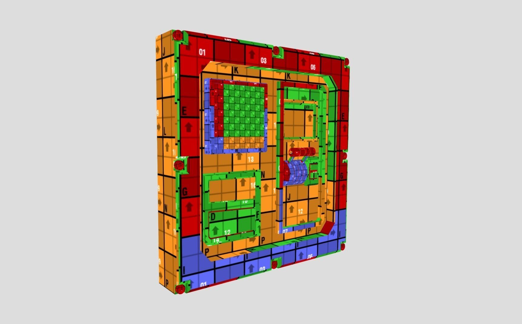 Sci-fi Panel Element Low-poly 3D model_12