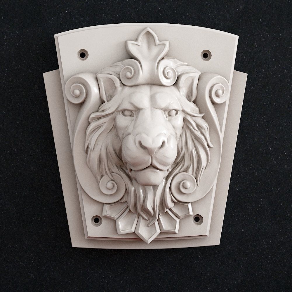 Lion head wall decor 3D model 3D printable CGTrader